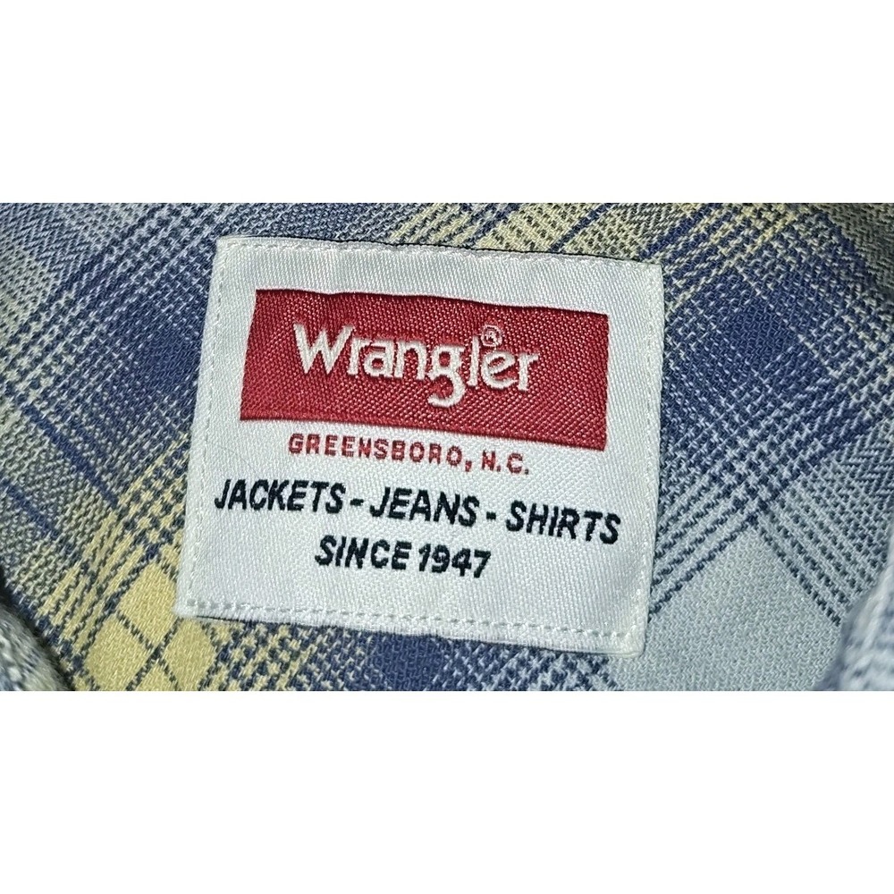 Wrangler Men Cowboy Wash long-sleeve plaid button-down shirt,Size Large - Picture 5 of 9